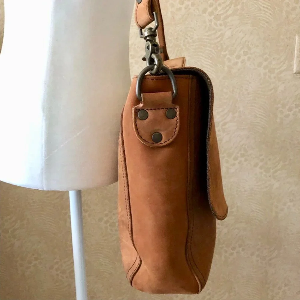 BUFFALO JACKSON TRADING CO. Denver Leather Messenger Laptop Bag Brown - Picture 5 of 14